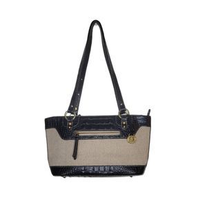 Vintage Brahmin Tan/Black Small Shoulder Bag